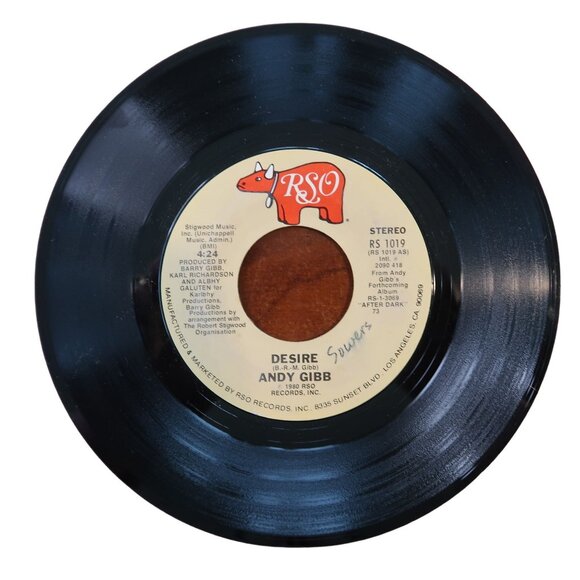 Andy Gibb Vinyl 45 RPM Record "Desire" & "Waiting For You" RSO Records RS 1019 W - Picture 3 of 4